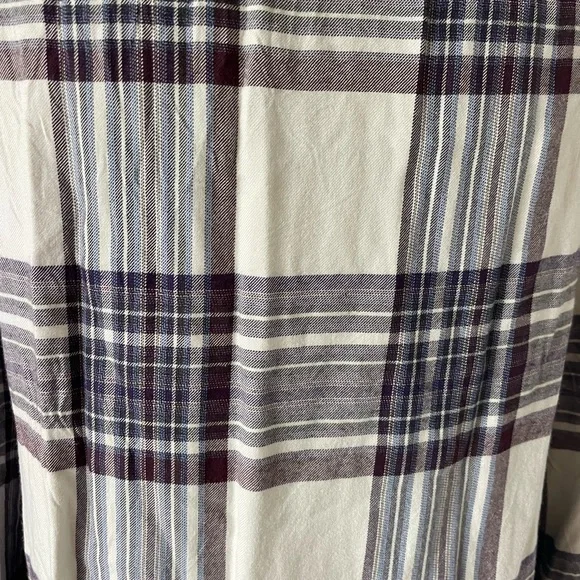 Cloth and Stone for Anthroplogie medium purple & white plaid long sleeved - Picture 8 of 10